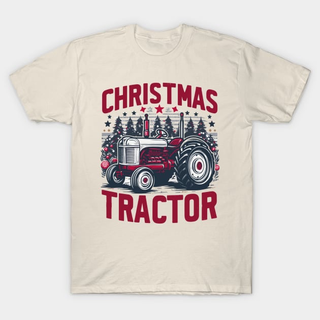 Festive Farming Joy Christmas Tractor Edition T-Shirt by AlephArt